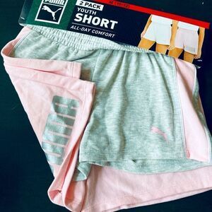 NWT Puma Girls 2-pk Shorts Set M